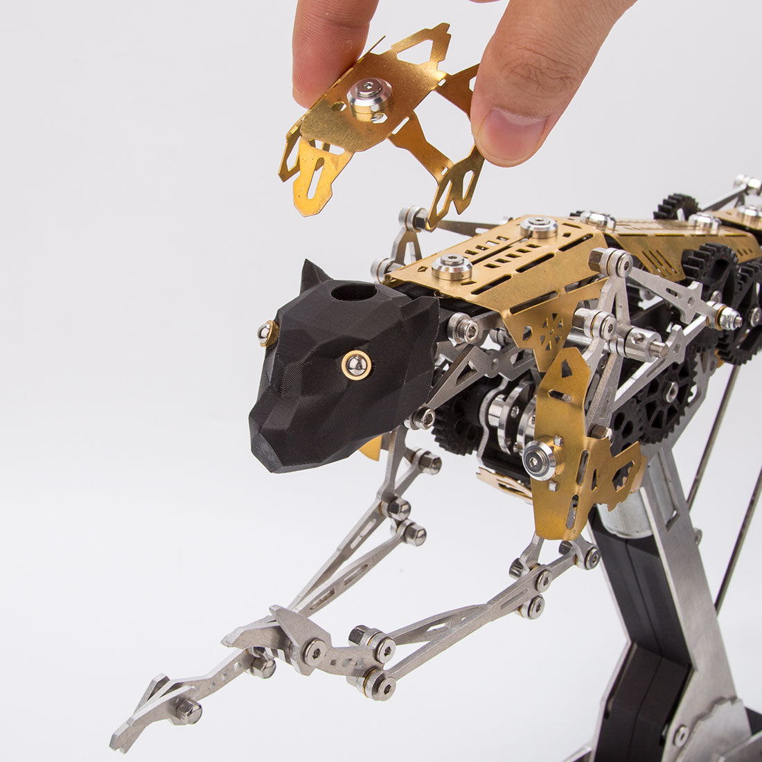 Mechanical Running Leopard 3D Metal Puzzle Kinetic Cheetah Assembly Model Kit 398PCS