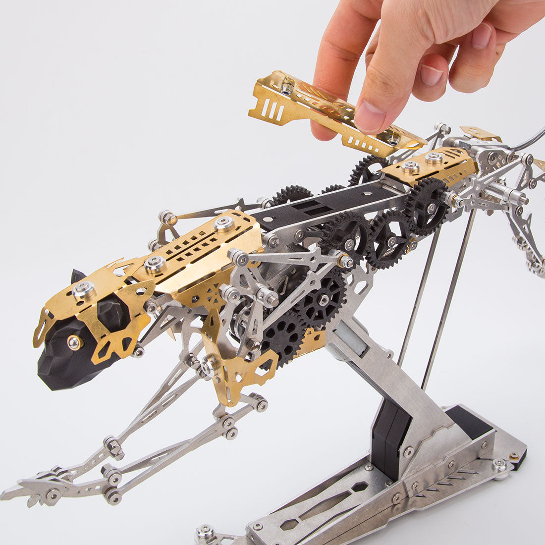 Mechanical Running Leopard 3D Metal Puzzle Kinetic Cheetah Assembly Model Kit 398PCS