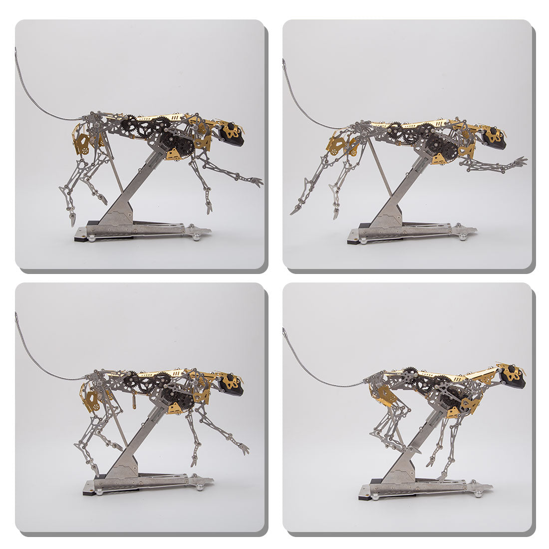 Mechanical Running Leopard 3D Metal Puzzle Kinetic Cheetah Assembly Model Kit 398PCS