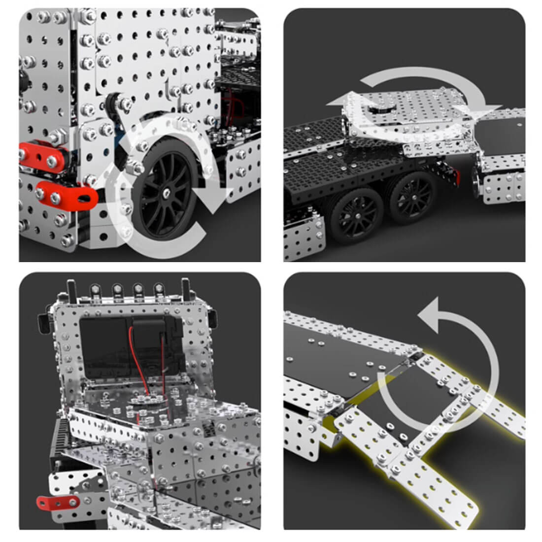 Metal Assembly Electric Trailer Tractor 3D DIY RC Metal Vehicle Model Creative Ornament (2100PCS)