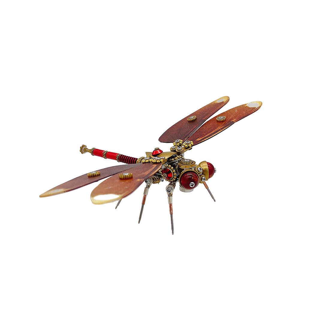 Metal Assembly Veined Dragonfly Model 3D DIY Punk Insect Assembly Model Creative Ornament (200+PCS)