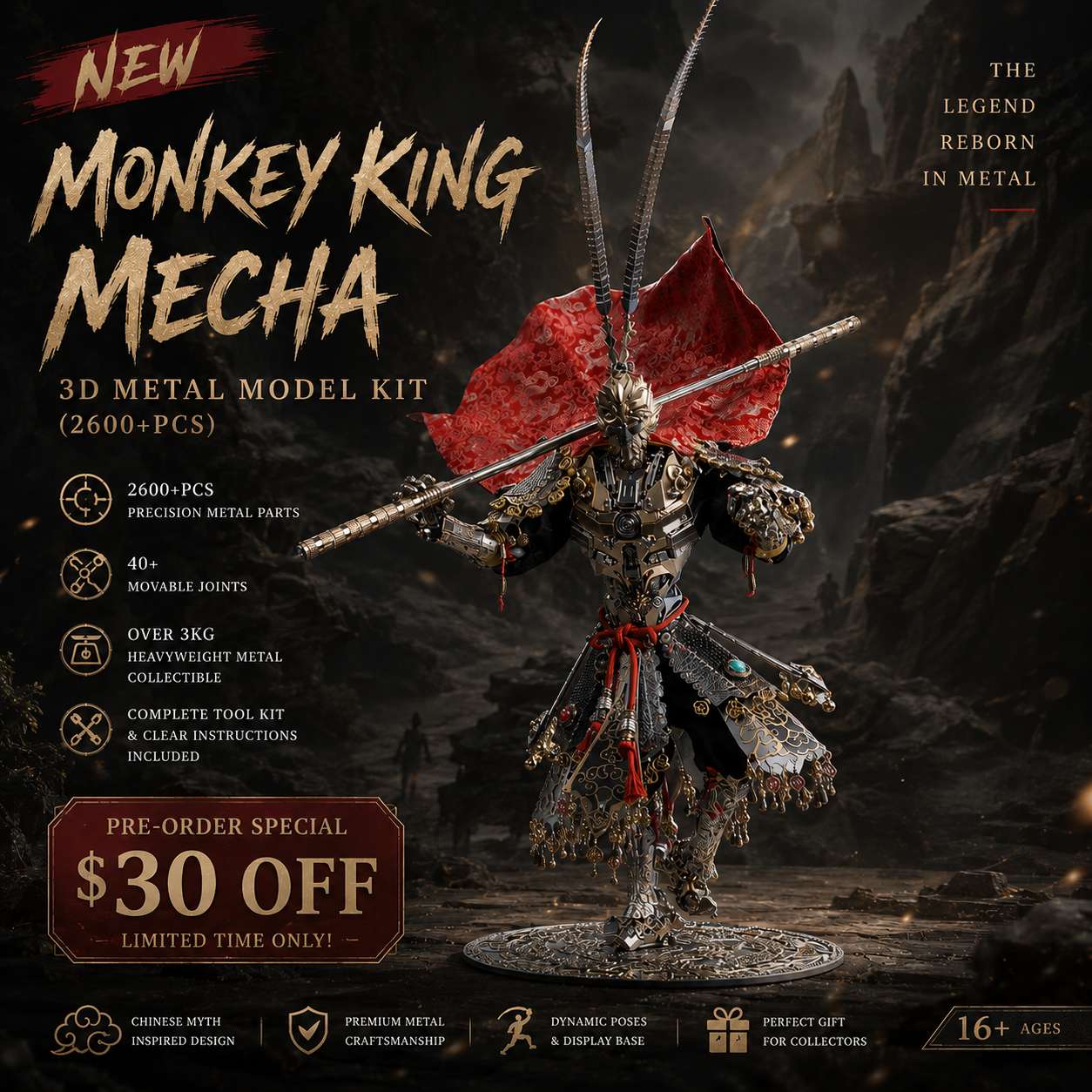 Monkey King Mecha 3D Metal Model Kit (2600+PCS)