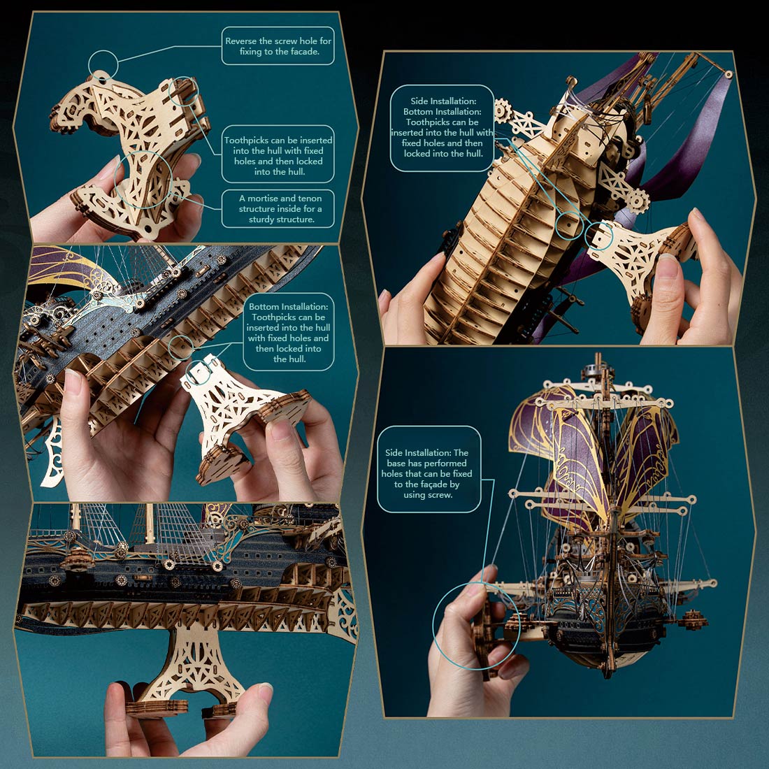 Mysteries Pirate Ship of Future 3D Wooden Puzzle Kits