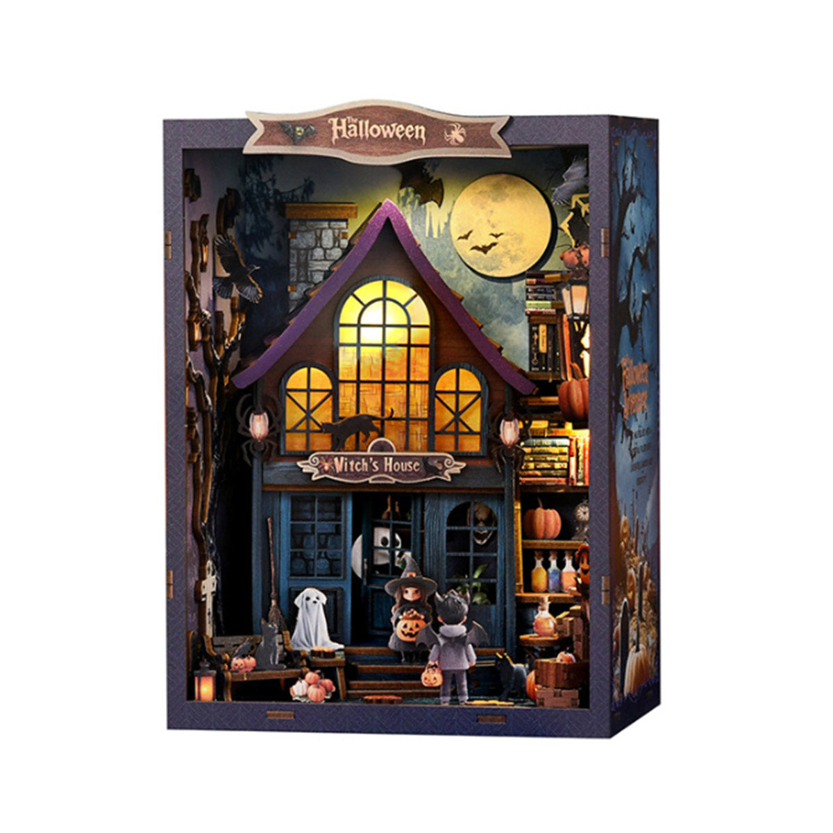 Mystery Witch’s House 3D Wooden DIY Book Hook Kit – Build Your Own Halloween Story