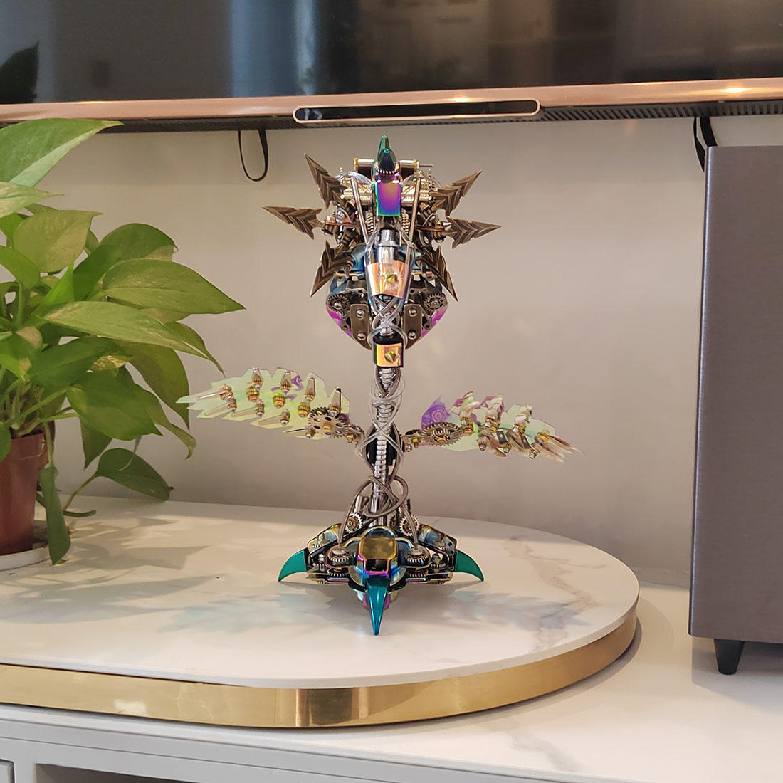 Piranha Plant Flower Metal Building Kit Toys Cannibal with Openable Mouth Collectible Gift for Halloween (400pcs)