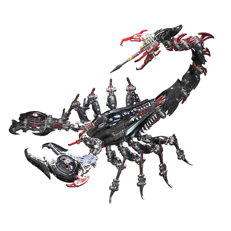 Moyustore Poison Flame Cyberpunk 3D Metal War Scorpion Model Kit for Adults 1073PCS