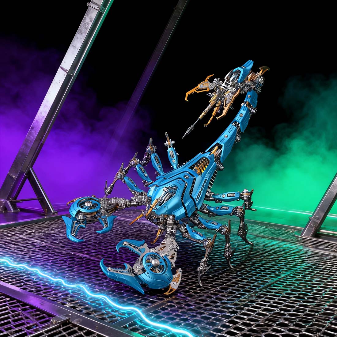 Poison Flame Cyberpunk 3D Metal War Scorpion Model Kit for Adults 1073PCS