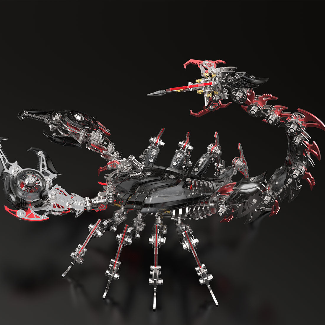 Poison Flame Cyberpunk 3D Metal War Scorpion Model Kit for Adults 1073PCS