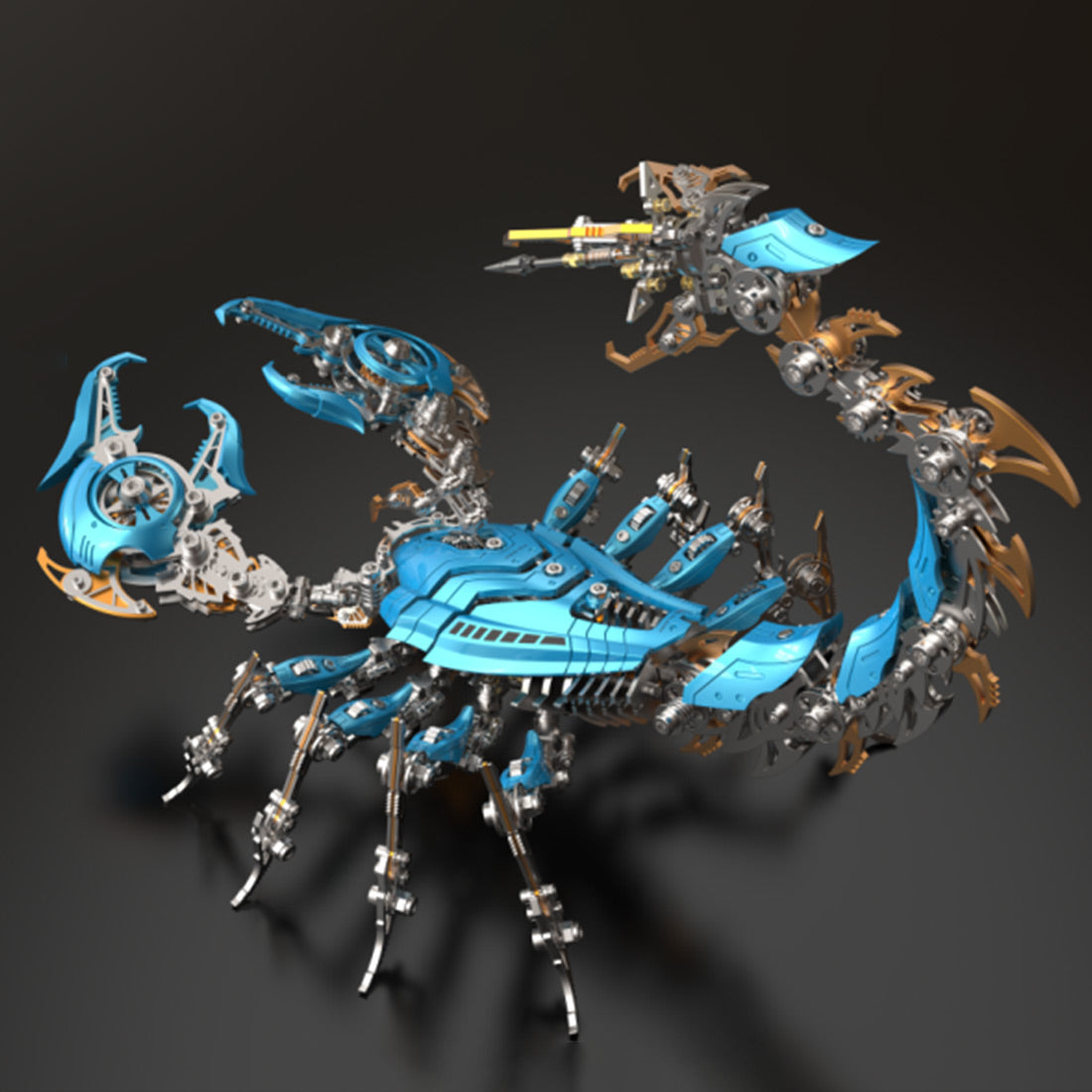 Poison Flame Cyberpunk 3D Metal War Scorpion Model Kit for Adults 1073PCS
