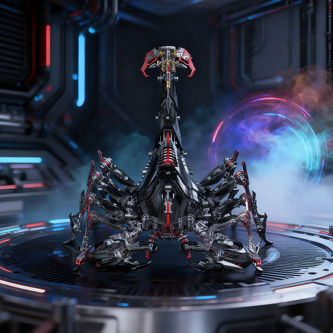 Poison Flame Cyberpunk 3D Metal War Scorpion Model Kit for Adults 1073PCS