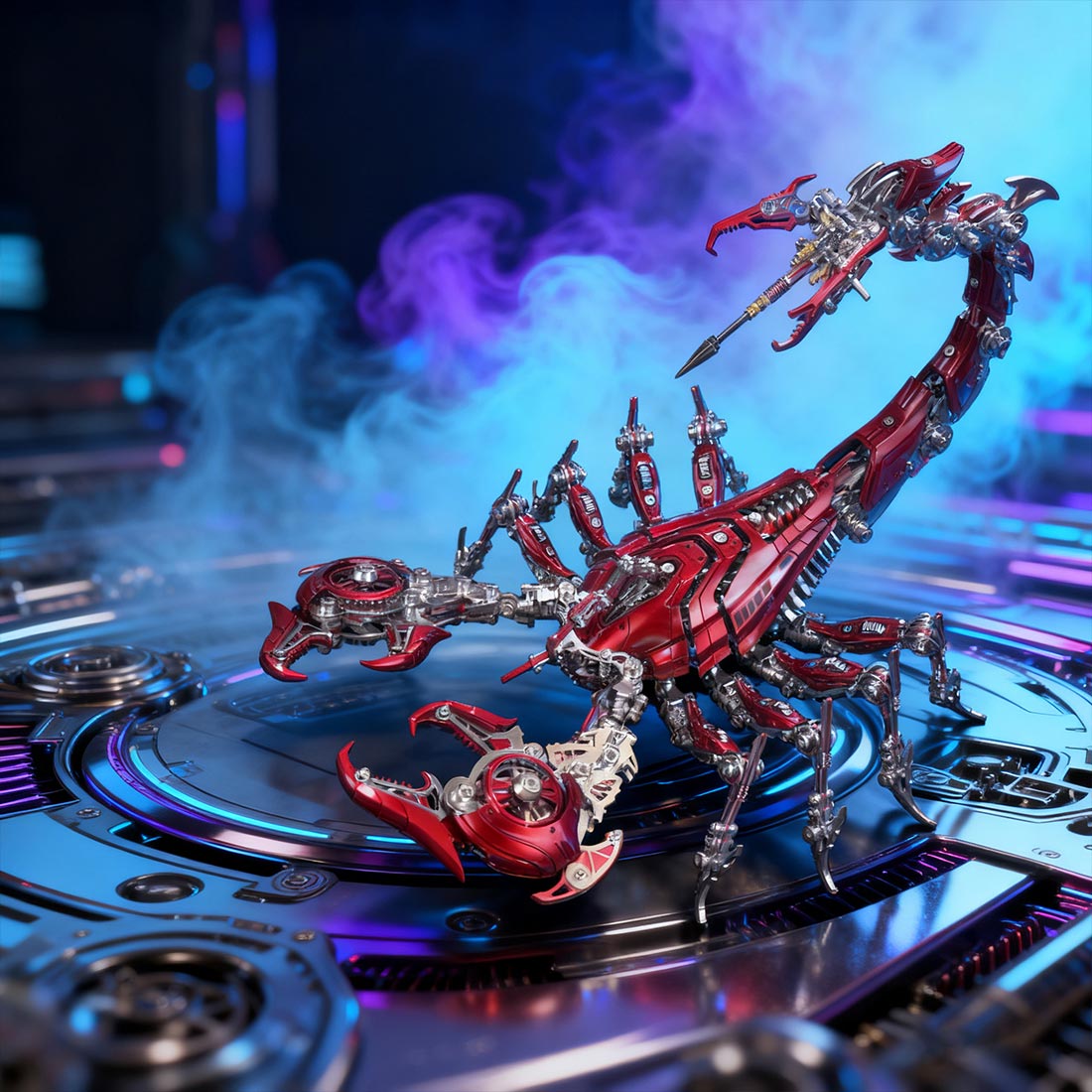 Poison Flame Cyberpunk 3D Metal War Scorpion Model Kit for Adults 1073PCS