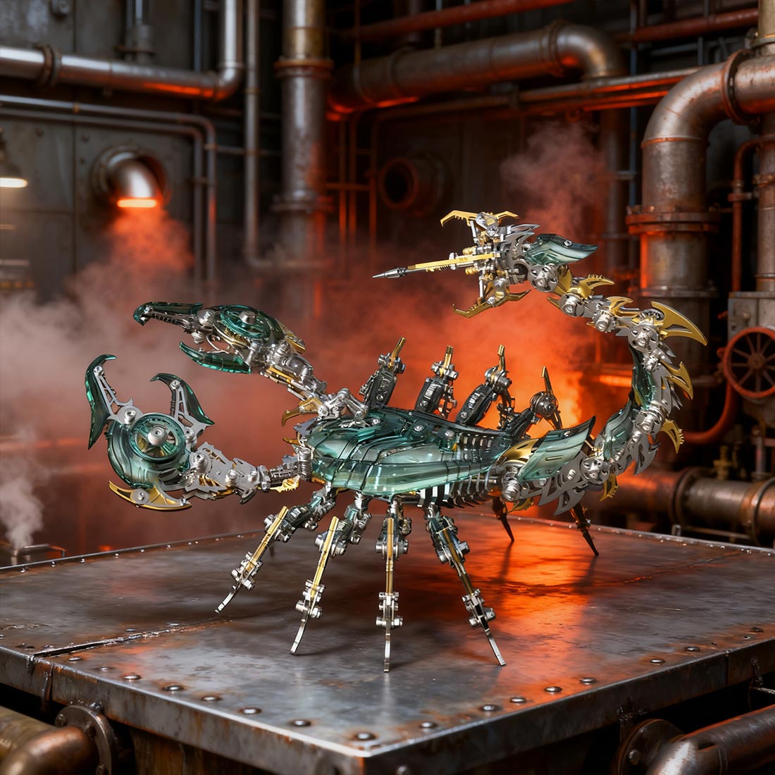Poison Flame Cyberpunk 3D Metal War Scorpion Model Kit for Adults 1073PCS