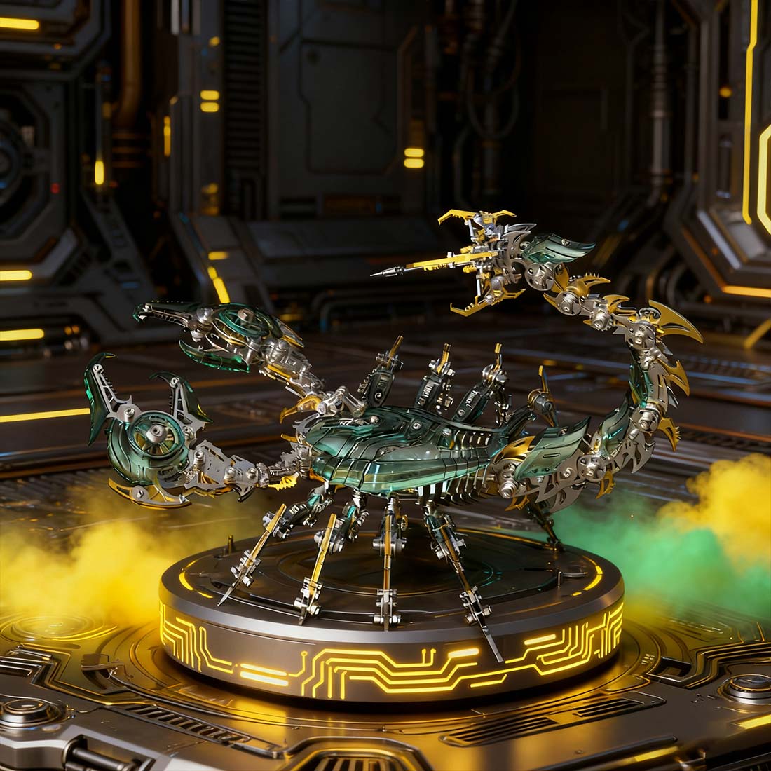 Poison Flame Cyberpunk 3D Metal War Scorpion Model Kit for Adults 1073PCS