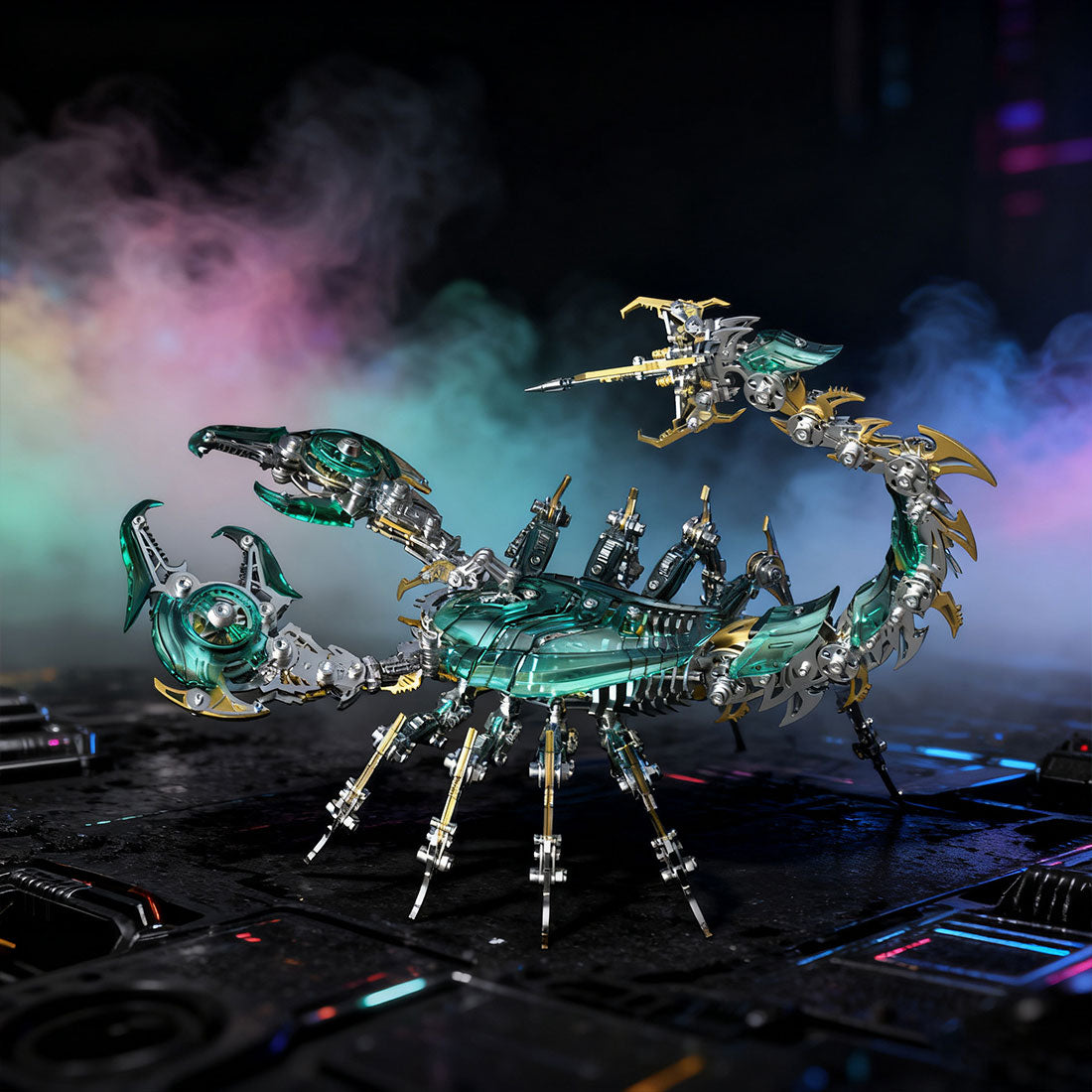 Poison Flame Cyberpunk 3D Metal War Scorpion Model Kit for Adults 1073PCS