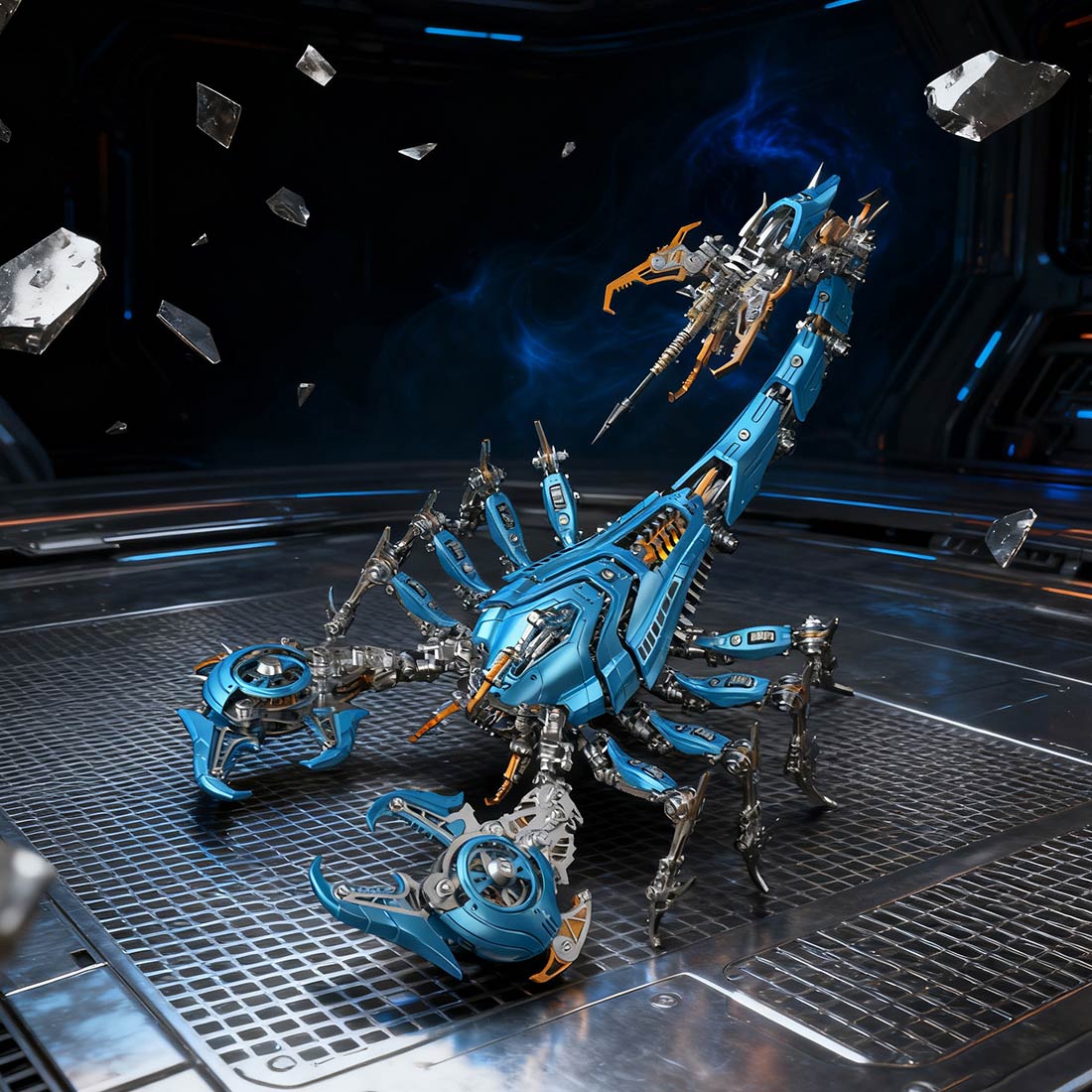 Poison Flame Cyberpunk 3D Metal War Scorpion Model Kit for Adults 1073PCS