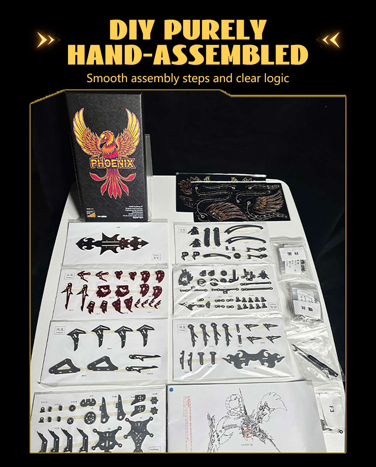 Rise of the Phoenix Born of Fire 3D Metal Mechanical Kinetic Phoenix Model Kits