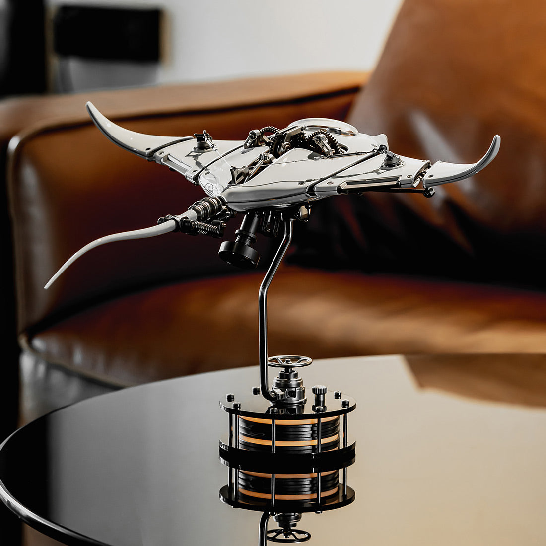 Mobula Rays Model Sci-fi White Mobula Manta Ray 3D Metal Mechanical DIY Model Kits Artwo