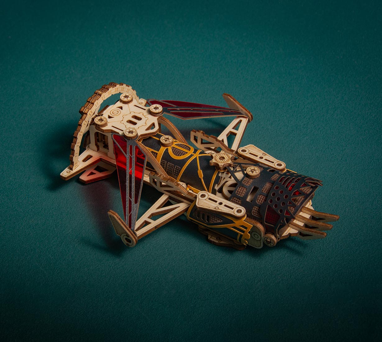 Steampunk Airship Blimps 3D Wooden Puzzle Model Building Kit with LED Light