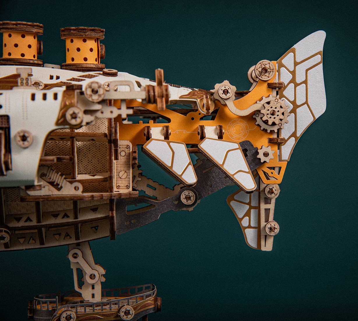 Steampunk Airship Blimps 3D Wooden Puzzle Model Building Kit with LED Light