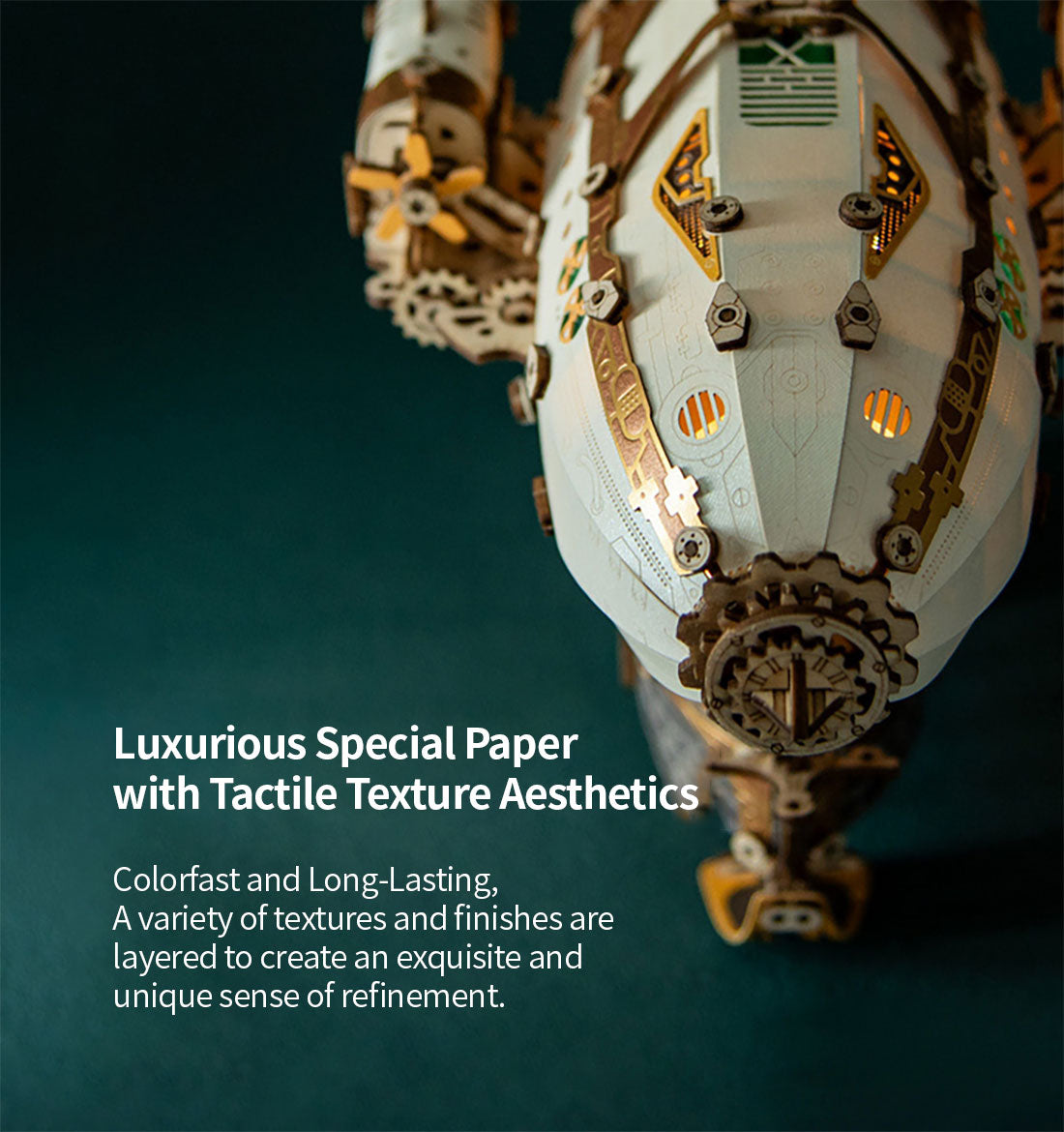 Steampunk Airship Blimps 3D Wooden Puzzle Model Building Kit with LED Light