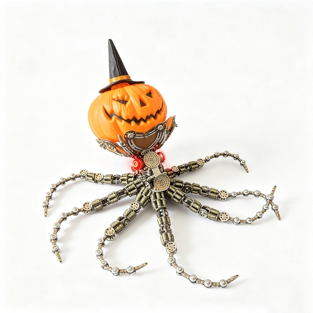 Steampunk Mechanical Octopus 3D Metal Model Kit Pumpkin Head Halloween Decoration 2400+PCS