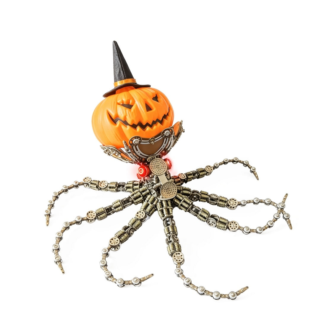 Steampunk Mechanical Octopus 3D Metal Model Kit Pumpkin Head Halloween Decoration 2400+PCS