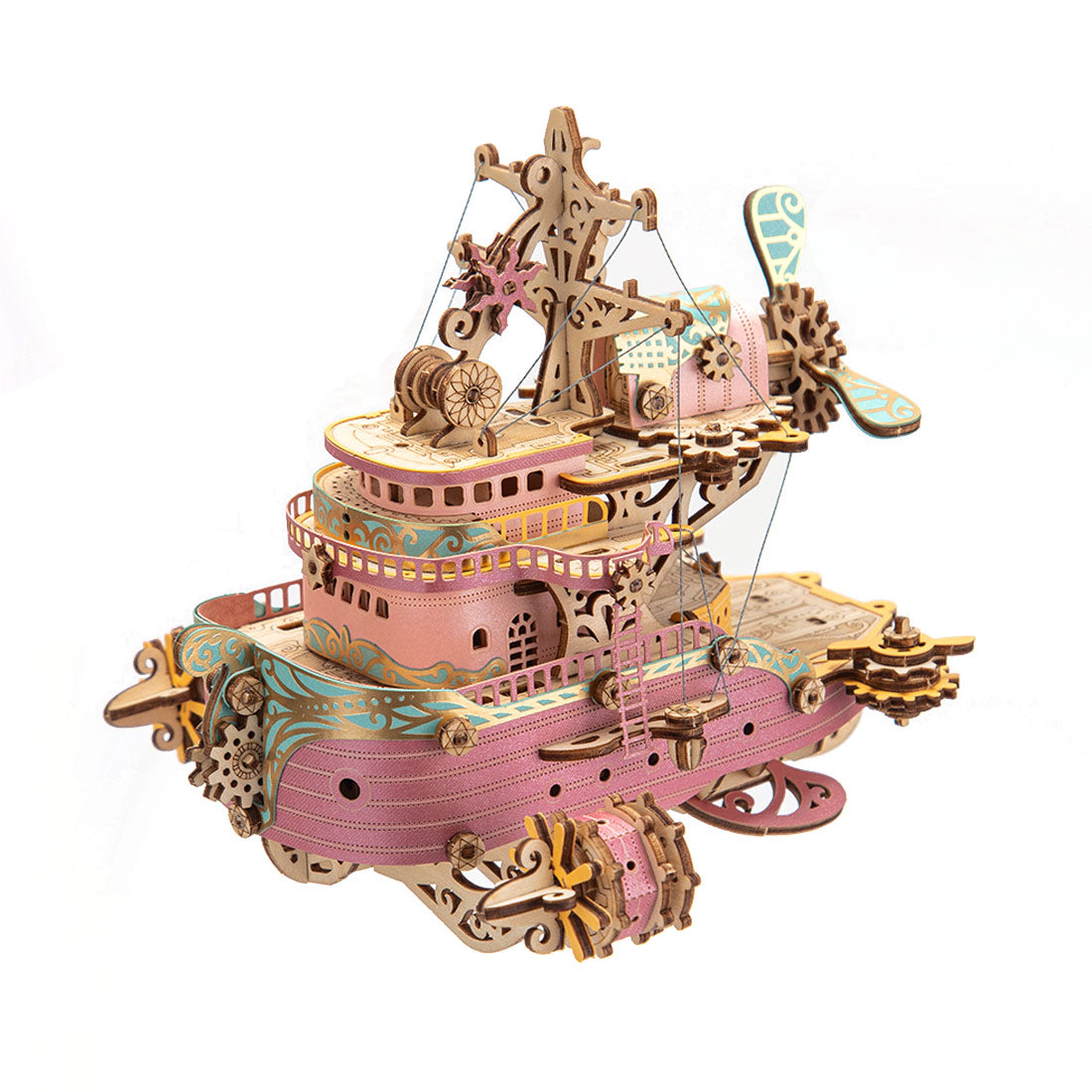 Victorian Steampunk Spaceship Dream Catcher Wooden Building Model Kits