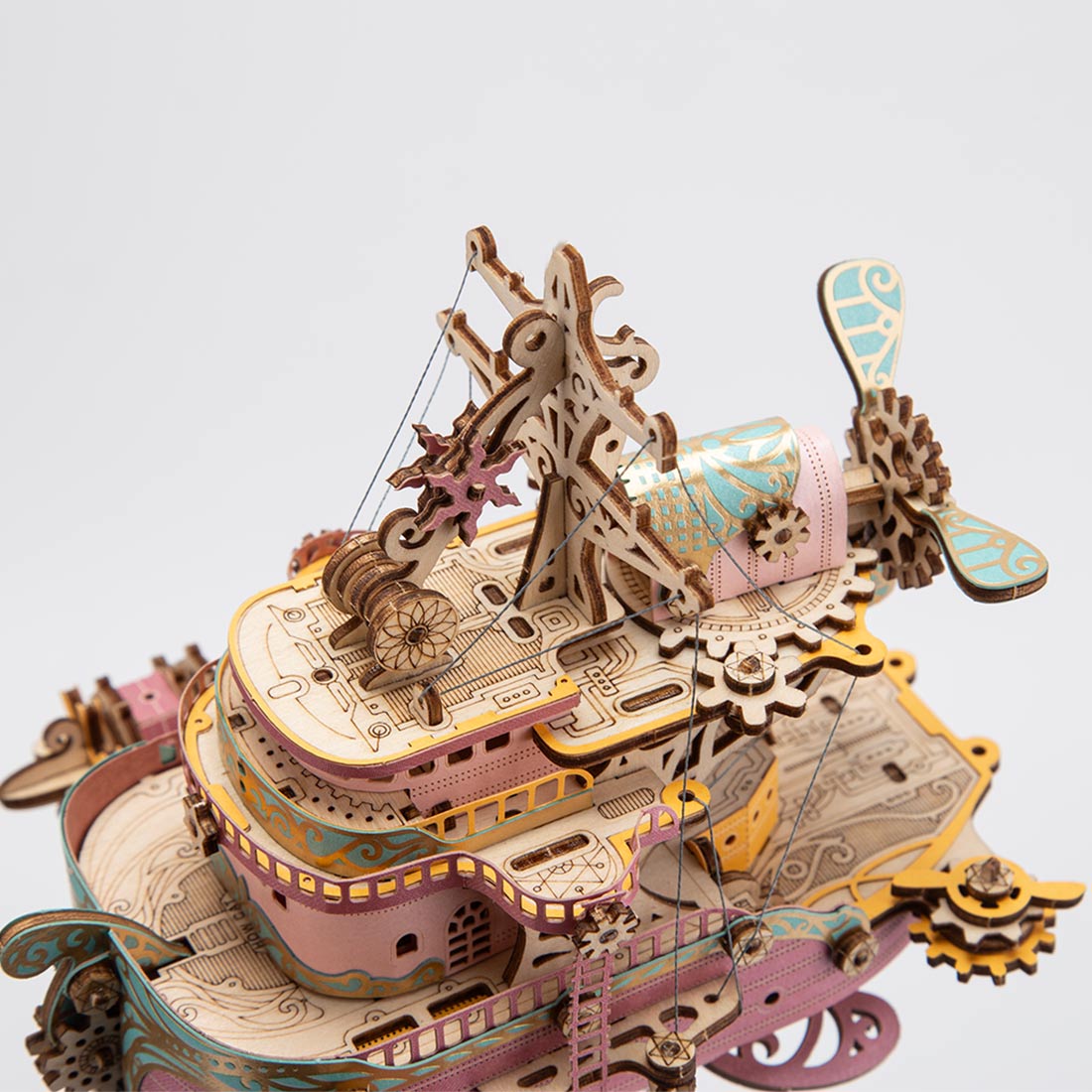 Victorian Steampunk Spaceship Dream Catcher Wooden Building Model Kits