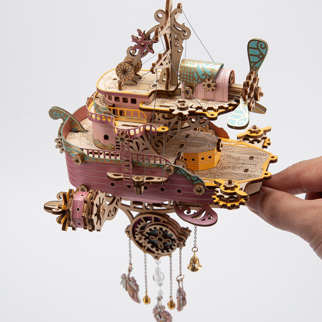 Victorian Steampunk Spaceship Dream Catcher Wooden Building Model Kits