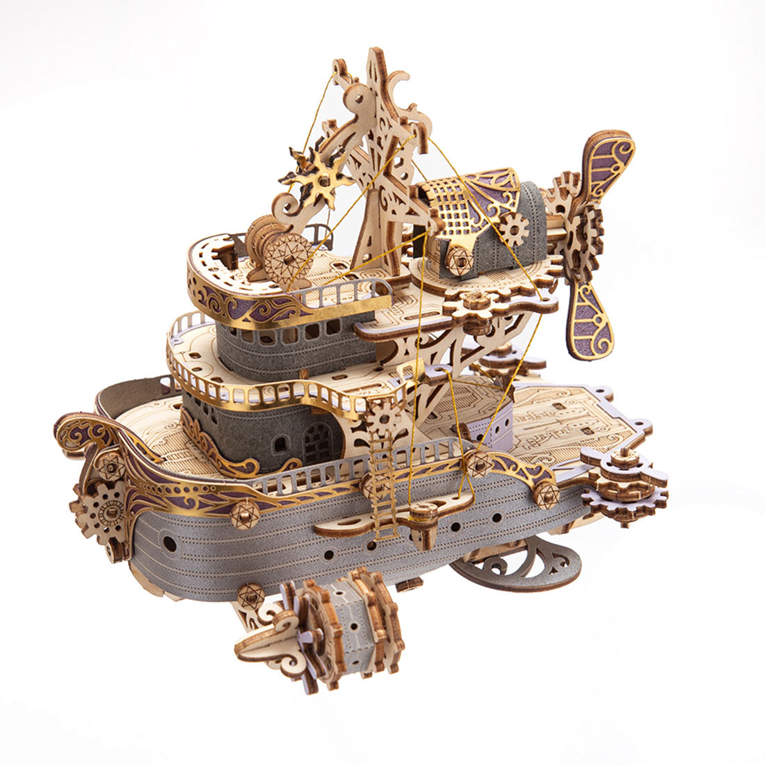 Victorian Steampunk Spaceship Dream Catcher Wooden Building Model Kits