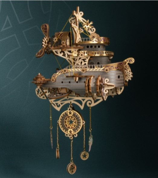 Victorian Steampunk Spaceship Dream Catcher Wooden Building Model Kits
