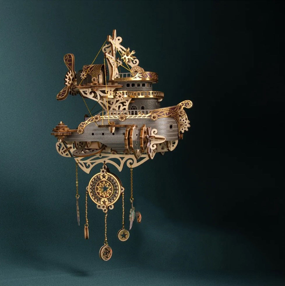Victorian Steampunk Spaceship Dream Catcher Wooden Building Model Kits