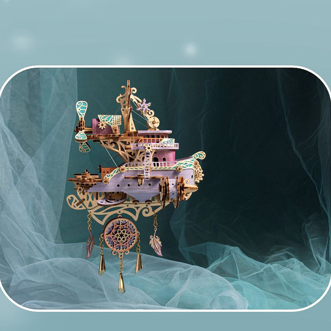Victorian Steampunk Spaceship Dream Catcher Wooden Building Model Kits