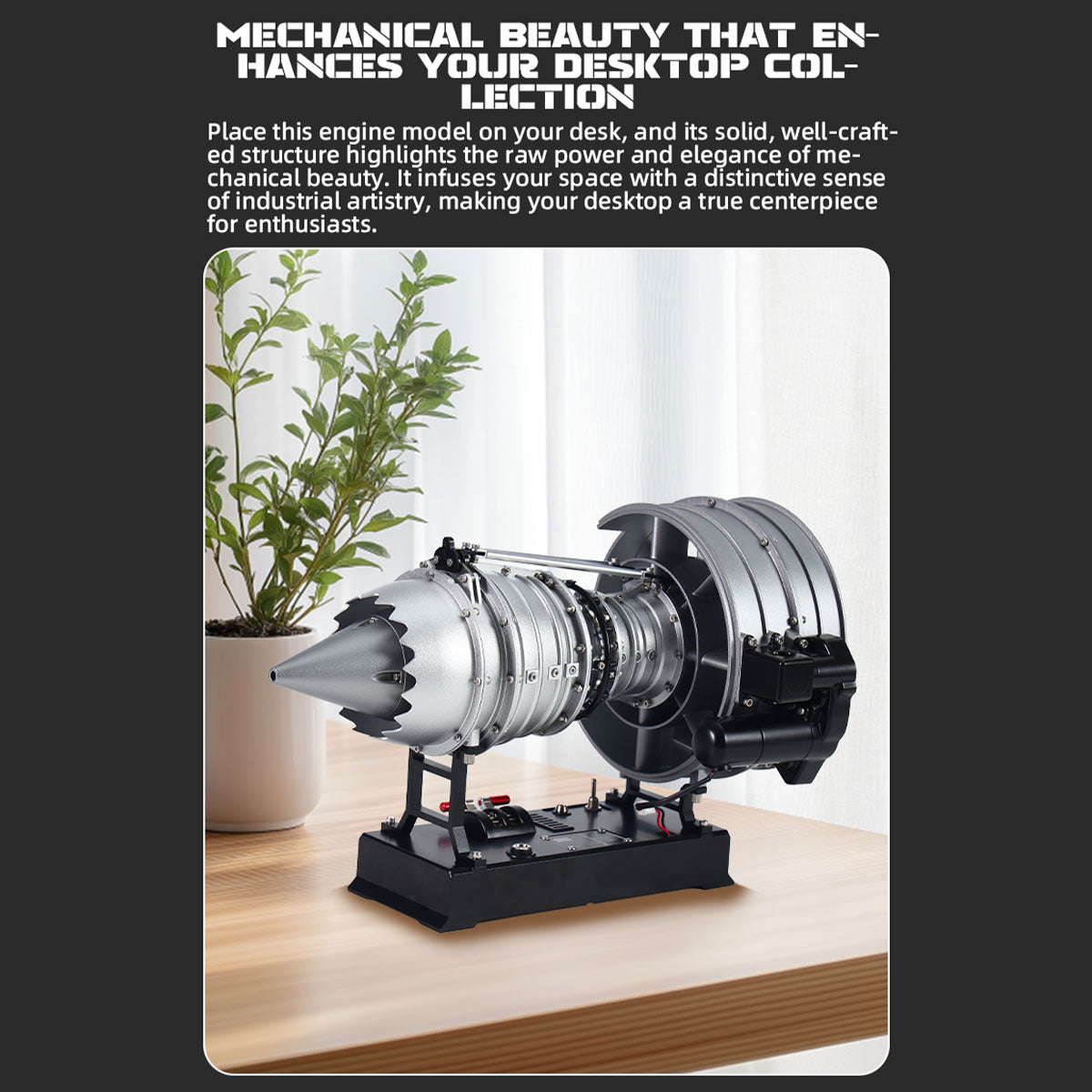 TECHING DM121 DIY Cutaway Dual Spool Turbofan Engine Model Kit 1/12 Scale High Bypass Metal Jet Engine Model