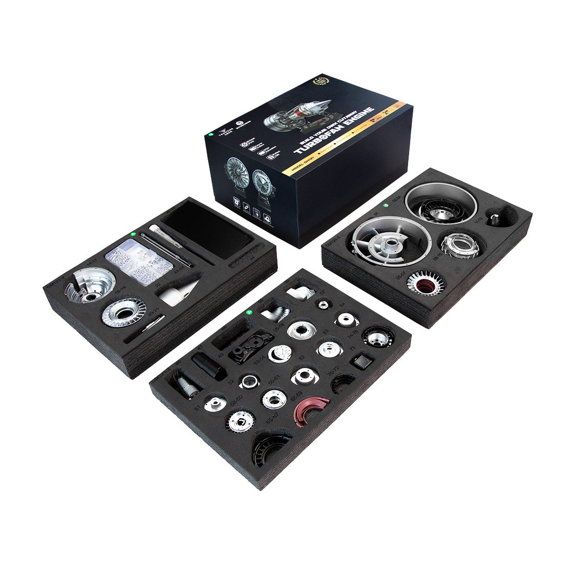 TECHING DM121 DIY Cutaway Dual Spool Turbofan Engine Model Kit 1/12 Scale High Bypass Metal Jet Engine Model