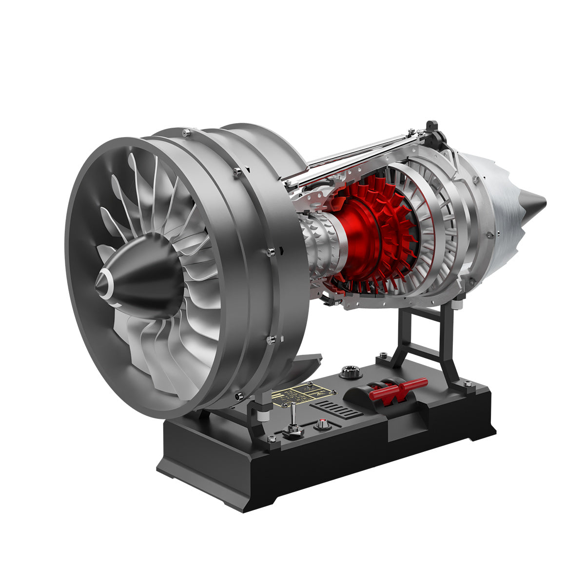 TECHING DM121 DIY Cutaway Dual Spool Turbofan Engine Model Kit 1/12 Scale High Bypass Metal Jet Engine Model
