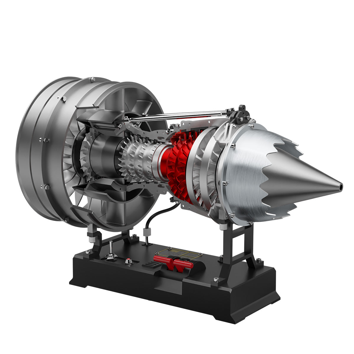 TECHING DM121 DIY Cutaway Dual Spool Turbofan Engine Model Kit 1/12 Scale High Bypass Metal Jet Engine Model