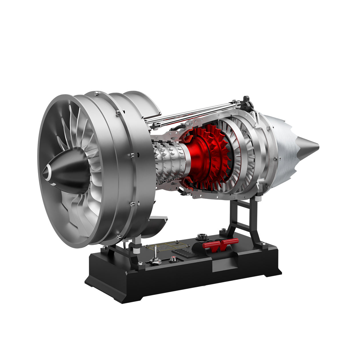 TECHING DM121 DIY Cutaway Dual Spool Turbofan Engine Model Kit 1/12 Scale High Bypass Metal Jet Engine Model
