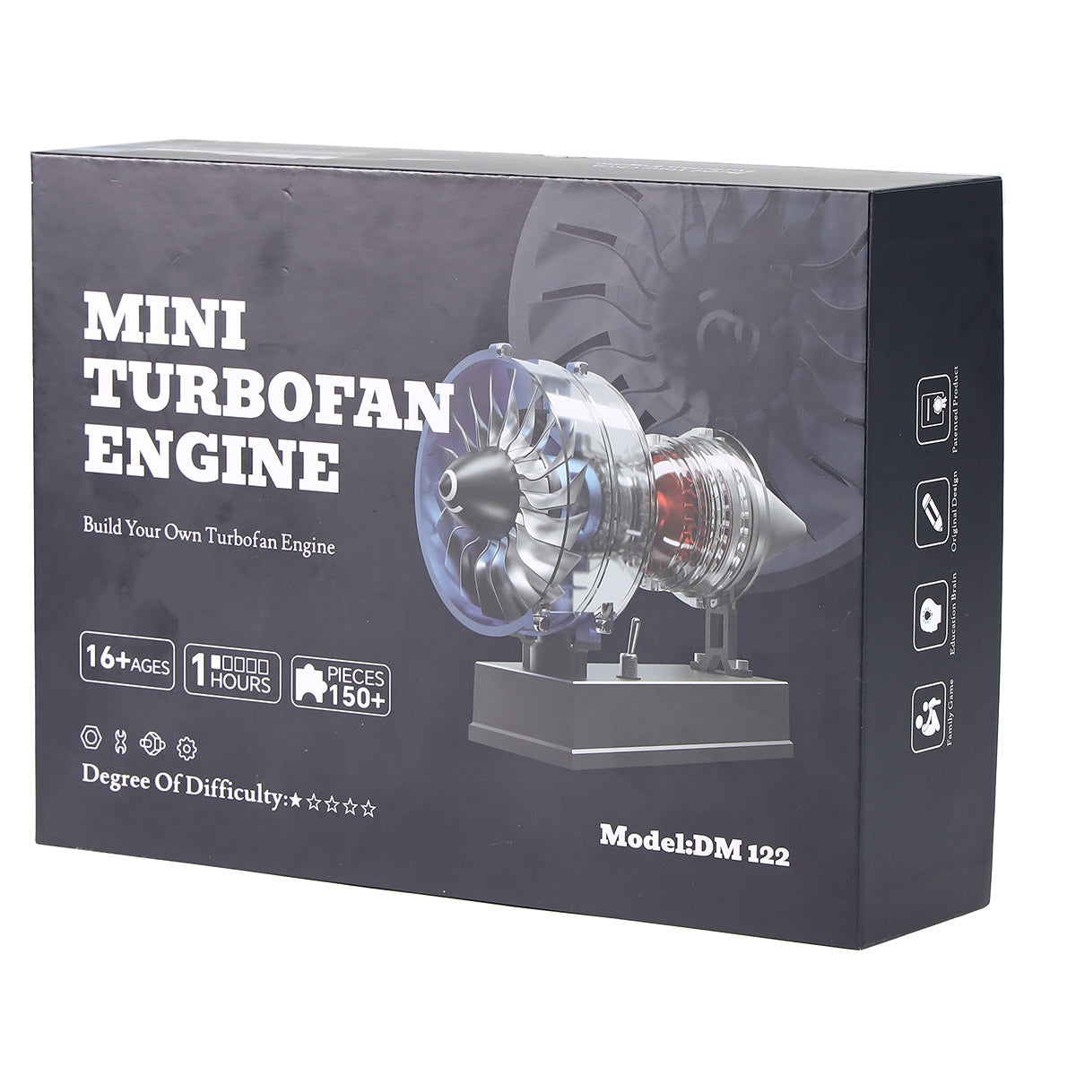 TECHING DM122 DIY Metal Turbofan Engine Model Building Kits 170PCS+ Pocket Size
