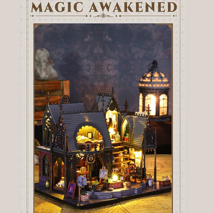 Witch Luna Magic House DIY Miniature Dollhouse Kit for Halloween