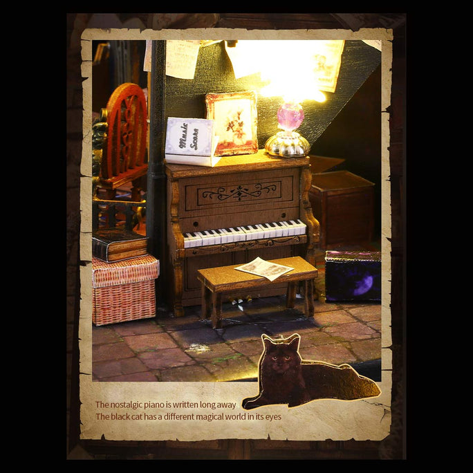 Witch Luna Magic House DIY Miniature Dollhouse Kit for Halloween