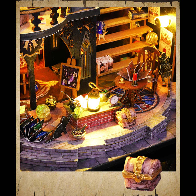 Witch Luna Magic House DIY Miniature Dollhouse Kit for Halloween