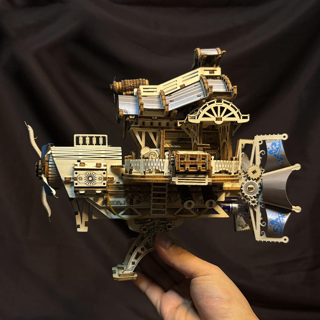 Wooden Steampunk Airship Model for Kids 266+PCS