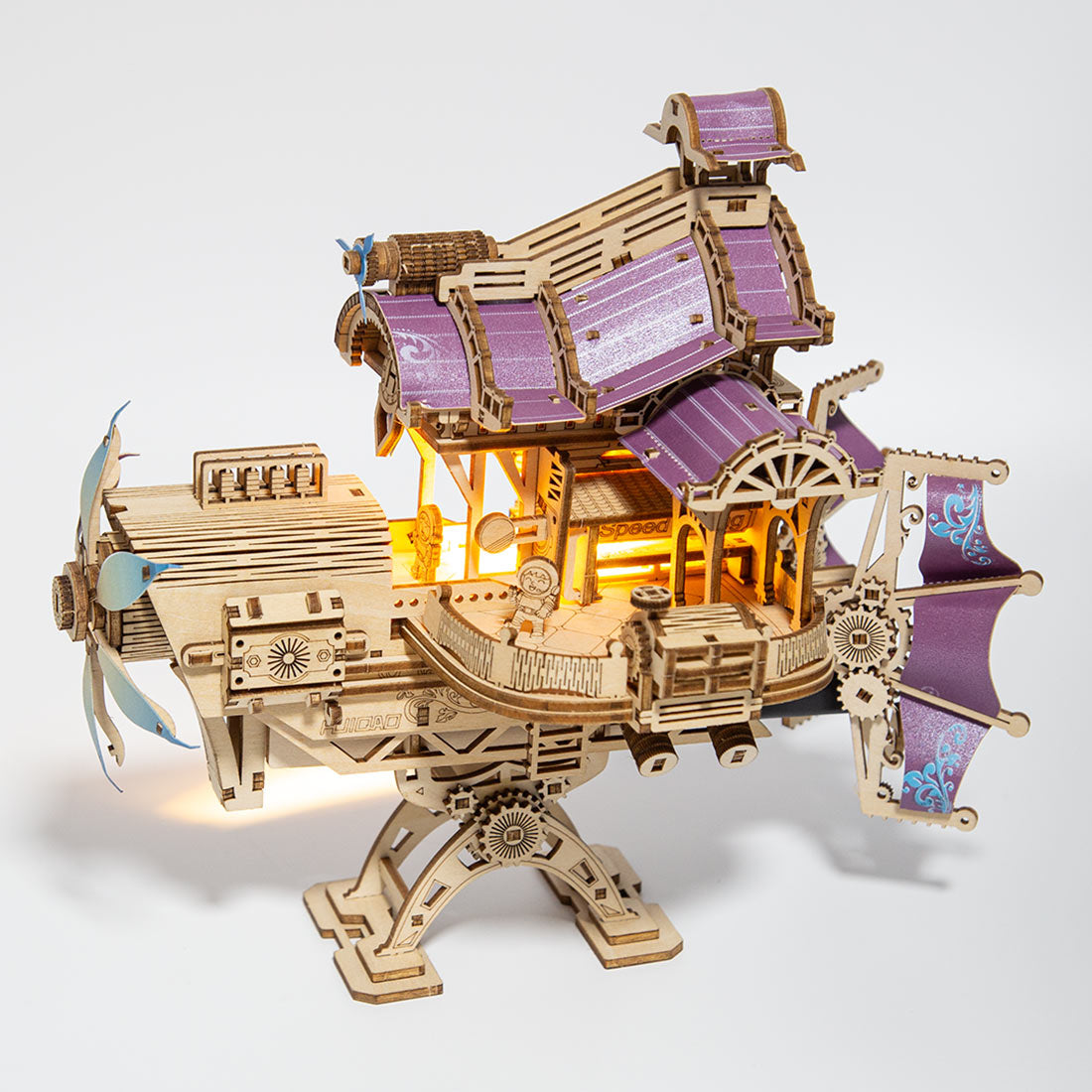 Wooden Steampunk Airship Model for Kids 266+PCS