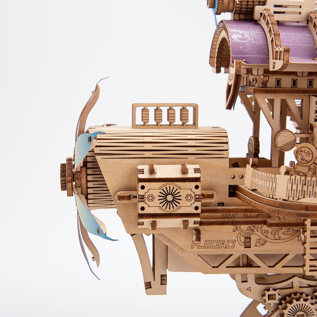 Wooden Steampunk Airship Model for Kids 266+PCS