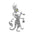 Witty Smiling Standing-up Cat with a Smoking Pipe Metal Model Kits