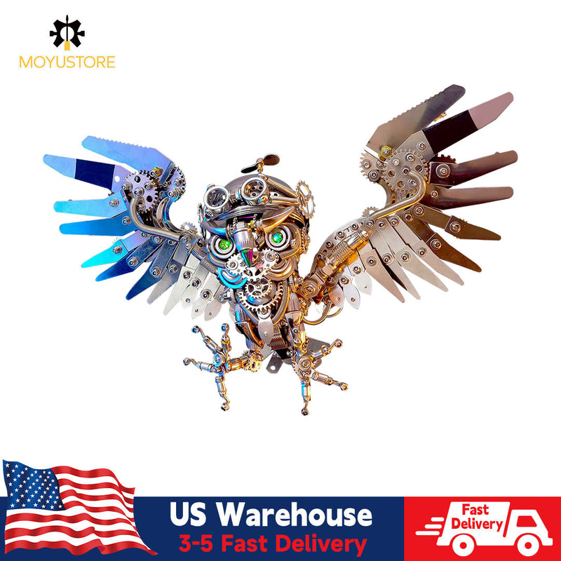 Moyustore Steampunk Owl with Goggles 3D Metal Model Kit (700+ PCS)