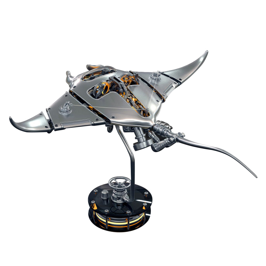 Build Mechanical Mobula Manta Ray Kinetic Sculpture kits Metal Automata Toy