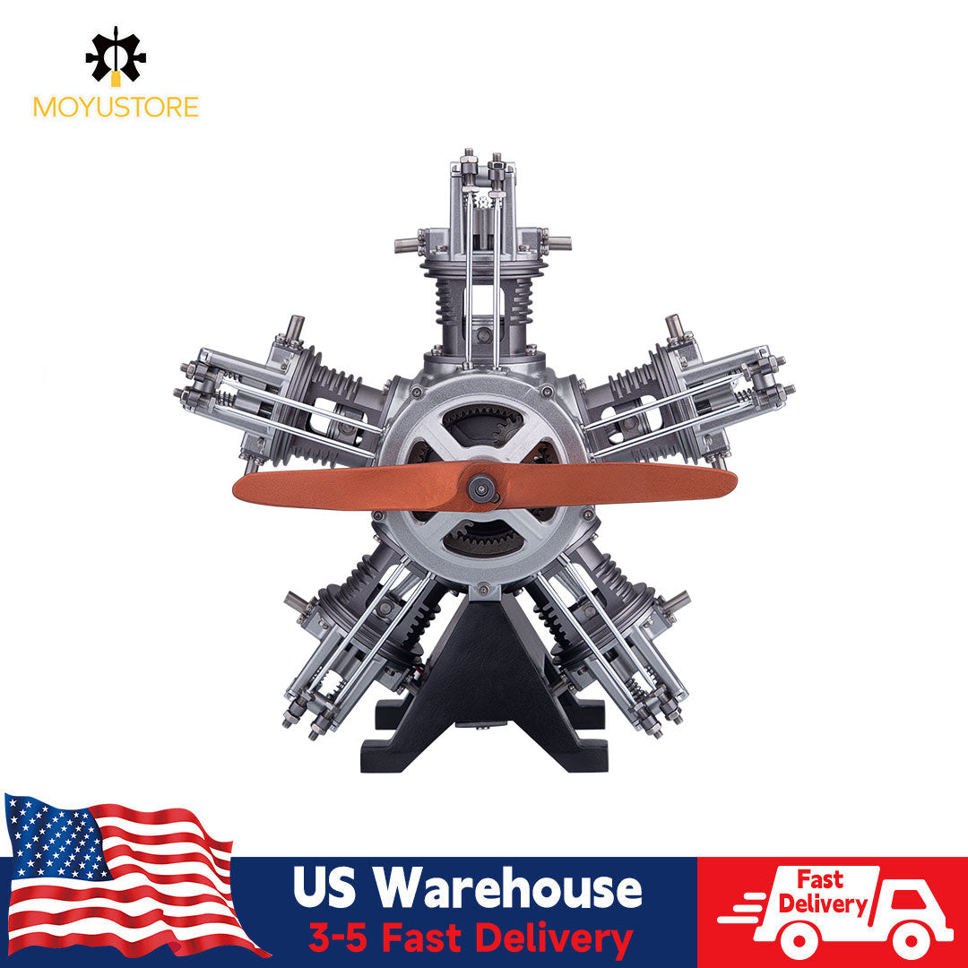 TECHING 1/6 Scale Model Metal Radial Engine Build Project 250+pcs Assembly