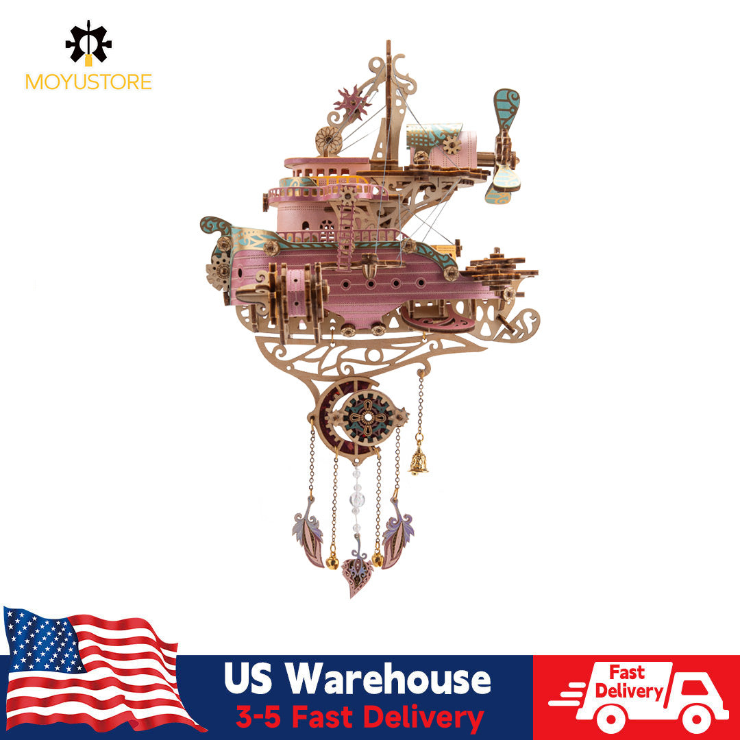 Victorian Steampunk Spaceship Dream Catcher Wooden Building Model Kits